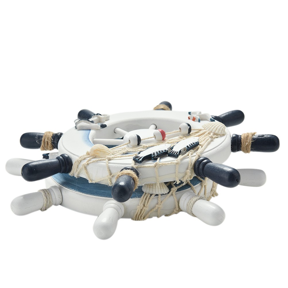 1 Chiếc Thuyền Bằng Gỗ Trắng Xanh Dương 9 inch