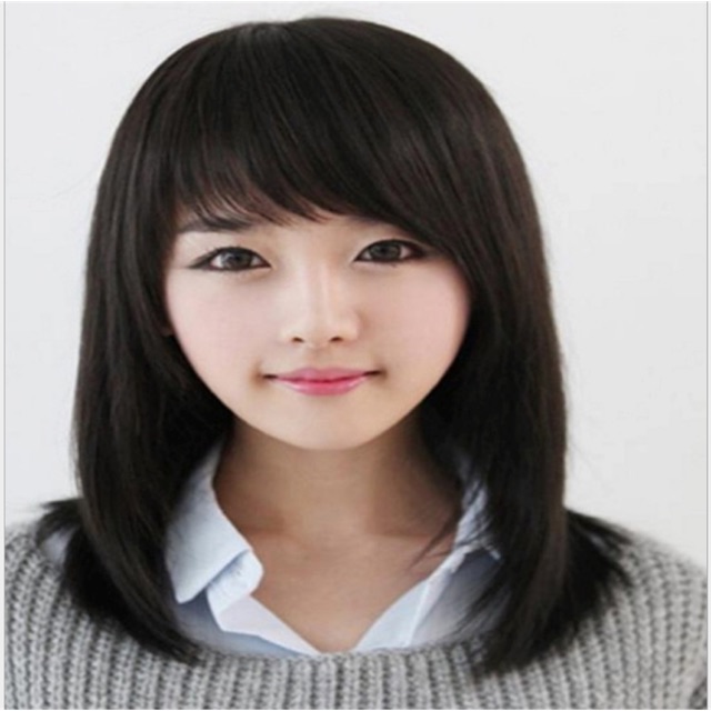 TẶNG LƯỚI TRÙMTóc giả nữ Hàn Quốc cao cấp có da đầu - TG460 ( MÀU ĐEN )