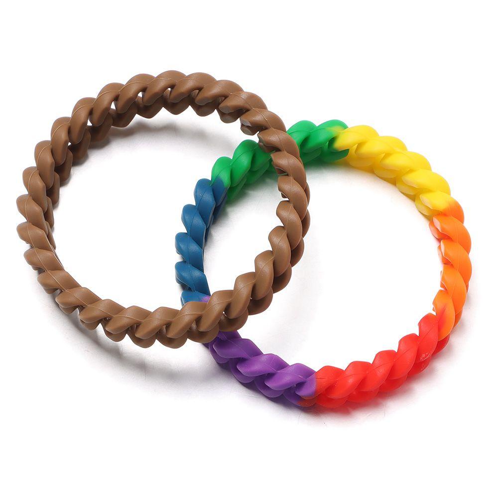 NIUYOU Vòng Tay Silicone Unisex Đính Hạt Charm