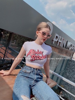 Áo Croptop Aloha Bitches