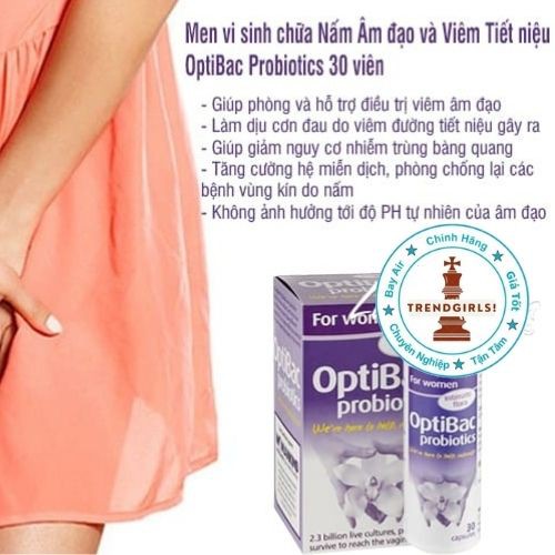 Men vi sinh Optibac Probiotics For Women, Anh quốc (30v + 90v) cho phụ nữ phòng ngừa và làm dịu viêm nhiễm vùng kín