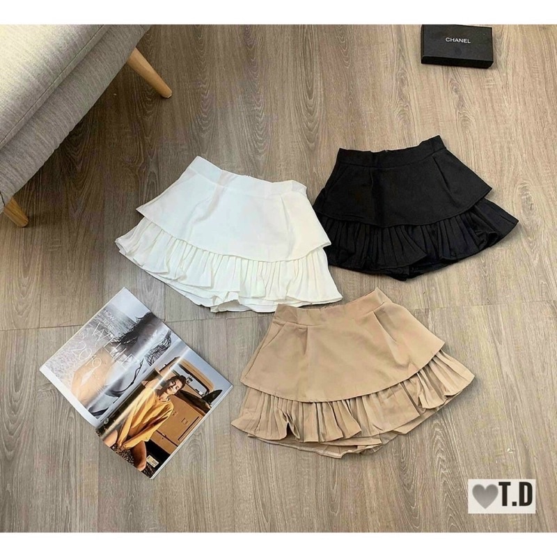 Chân váy xếp ly 2 tầng - chân váy a ngắn chất mát mịn nhiều màu | BigBuy360 - bigbuy360.vn