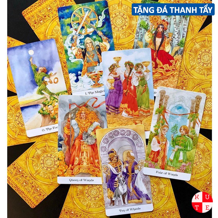 Bài Tarot Of The Golden Wheel 78 Lá Bài Tặng File Tiếng Anh Và Đá Thanh Tẩy C58