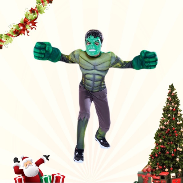 Bộ quần áo trẻ em hoá trang siêu anh hùng Người khổng lồ xanh Hulk.