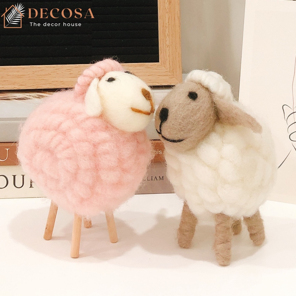 Cừu bông len trang trí nhà cửa nhiều màu kích thước DECOSA