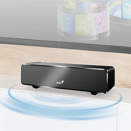 Loa GENIUS Soundbar 100 USB (Màu đen)-Powered Mini SoundBar- Loa máy tính nghe nhạc hay