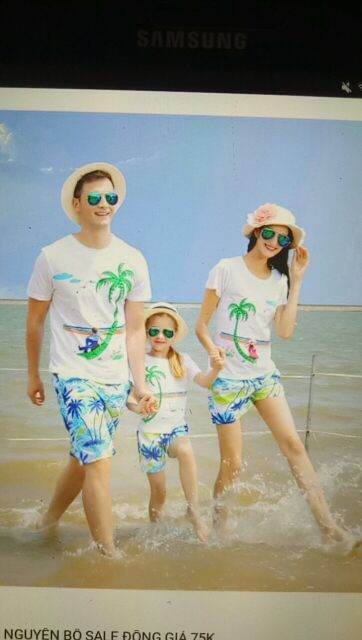bộ gia đình mù hè bộ gia đình đi biển chất thun co giãn tốt hàng th