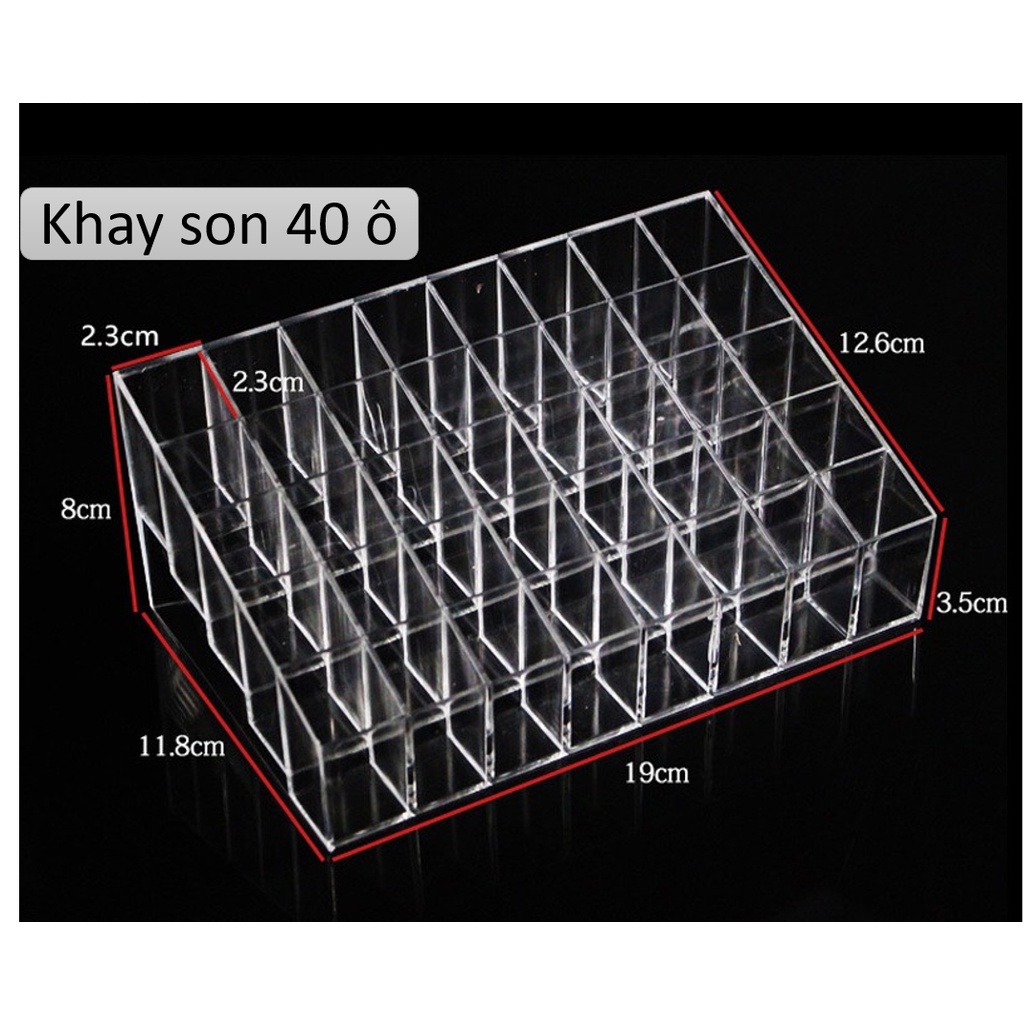 Khay đựng son 40 ô mica cao cấp