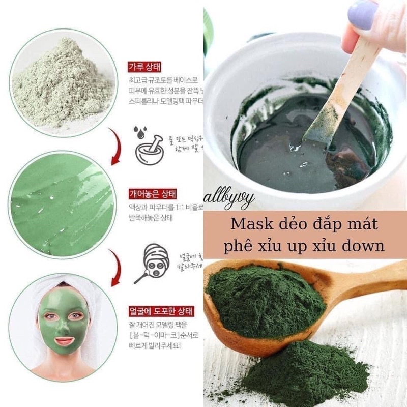 Mặt nạ bột tả.o 5 Loại Mặt Nạ Tảo Xoắn Volayon  Volayon 50gr, 100gr, 200gr  -