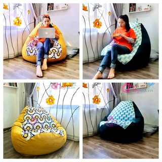 Vỏ ghế lười hạt xốp mẫu mới độc quyền, vỏ ghế hạt xốp dáng quả lê - giọt nước