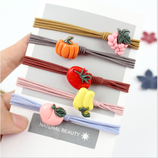 SÉT 5 DÂY BUỘC TÓC TRÁI CÂY PK121