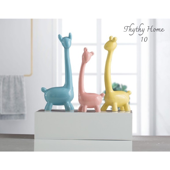 Gia Đình Nai Hươu |Tượng Sứ Hình Nai Và Hươu Trang Trí