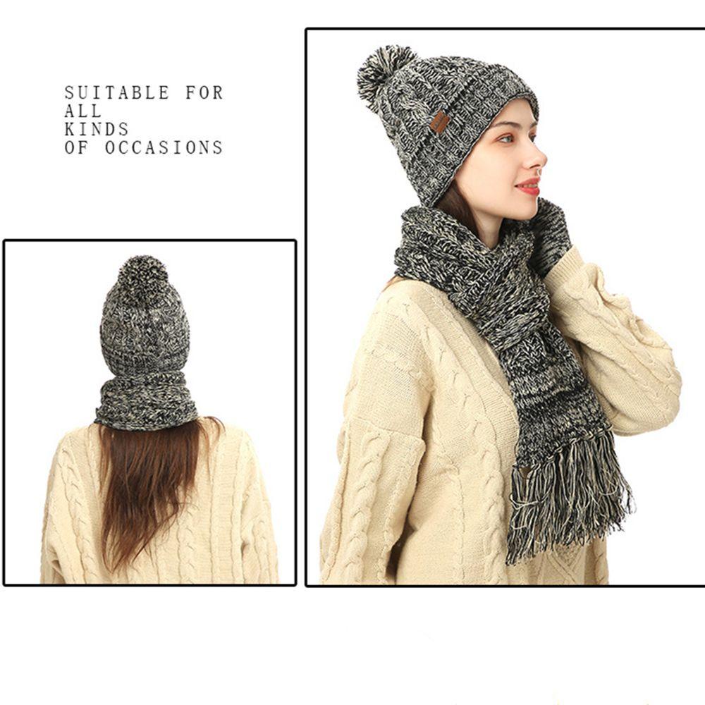 Bộ Mũ beanie Kèm Găng Tay Dệt Kim Có Thể Chạm Màn Hình Cảm Ứng Thời Trang Mùa