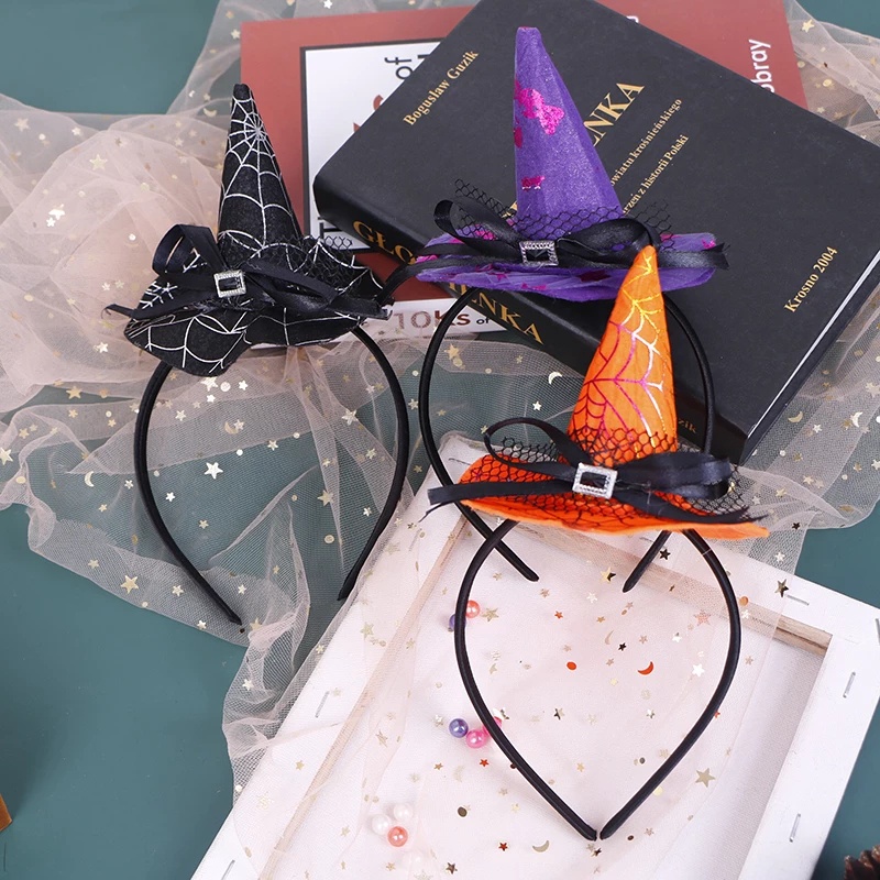 1 Băng Đô Cài Tóc Hình Nón Phù Thủy Hóa Trang Halloween