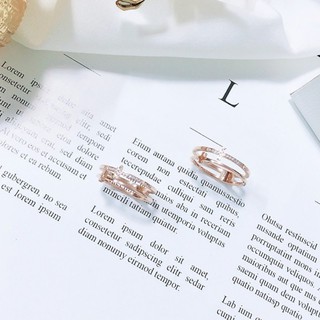 Nhẫn Nữ 2 Vòng Mảnh Đính Đá Titan Không Đen Không Ngứa Bilyshop TT 2167 Women