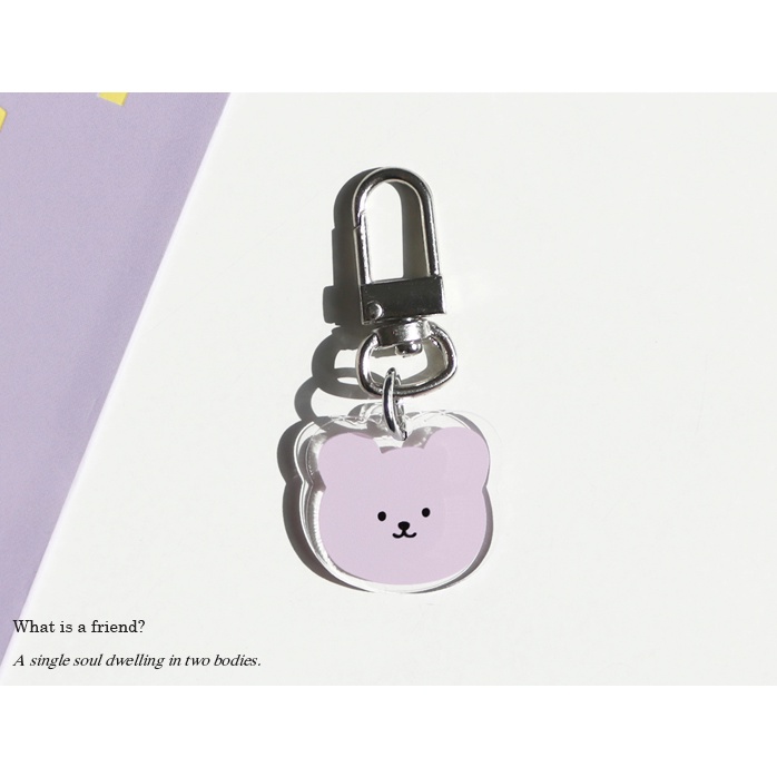 Korea Phone Case MoMoCase Compatible for Airpods Keyring cute bear Compatible for Airpods