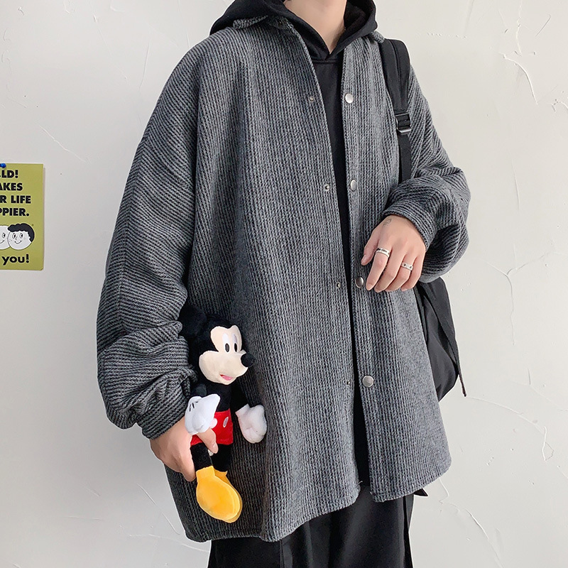 Áo Khoác Nam Bằng Vải Nhung Cotton Phong Cách Đường Phố Hong Kong Tf1