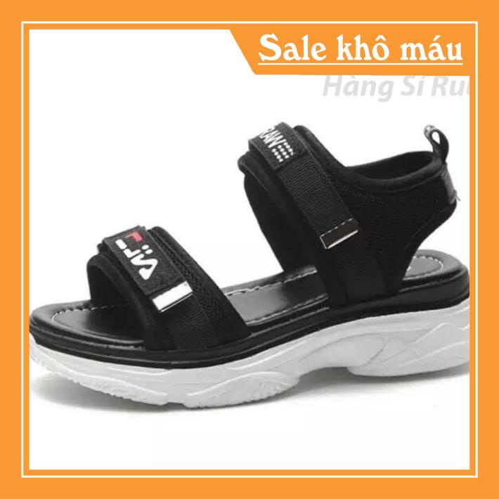 [Freeship] Sandal nữ đế bánh mỳ quai viền hai màu đen trắng - Sandal quai ngang nam nữ chuẩn kiểu Hàn Quốc -new221