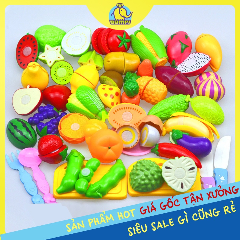 Đồ Chơi Cắt Hoa Quả Rau Củ Nhựa Cho Bé Mô Phỏng Thức Ăn Dụng Cụ Nhà Bếp Thông Minh Giáo Dục Sớm