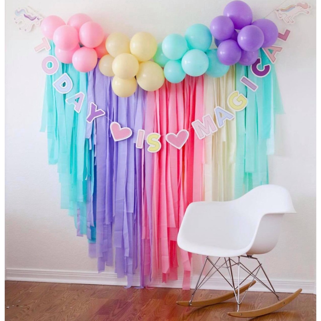 Dây streamer trang trí background cho tiệc sinh nhật - Chu party