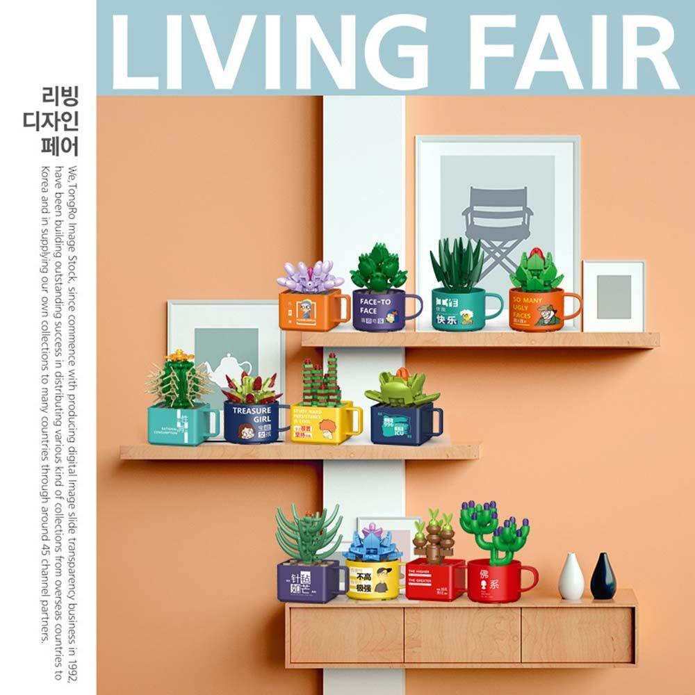 Đồ chơi trẻ em Lắp Ráp Mô Hình Chậu Hoa / Cây Mọng Nước Bằng ABS Cho Bé