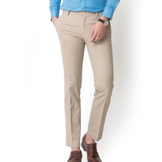 Quần âu nam màu Kem nhạt, Quần tây nam chống nhăn vải Tuyết Hàn loại đẹp