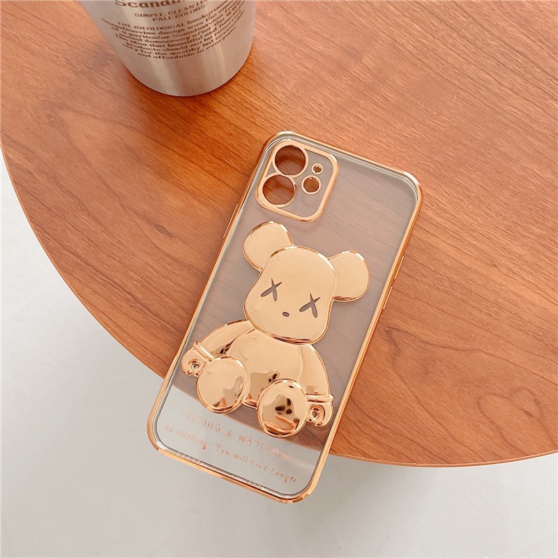 Ốp lưng Họa Tiết Gấu Dễ Thương Sang Trọng Dành Cho iPhone 11 12 13 Pro Max X XR XS XS Max 7 8 Plus