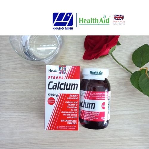 Healthaid Strong Calcium 600mg - Bổ sung vitamin D3, canxi, hỗ trợ giảm loãng xương cho người cao tuổi