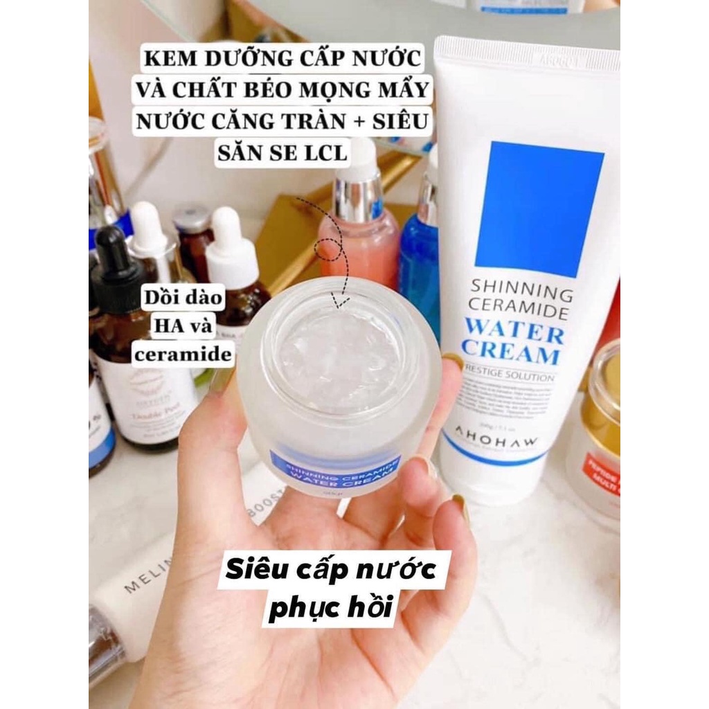 Kem cấp nước AHOHAW dưỡng ẩm , căng bóng làn da - SHINNING CERAMIDE WATER CREAM Chiết 50g
