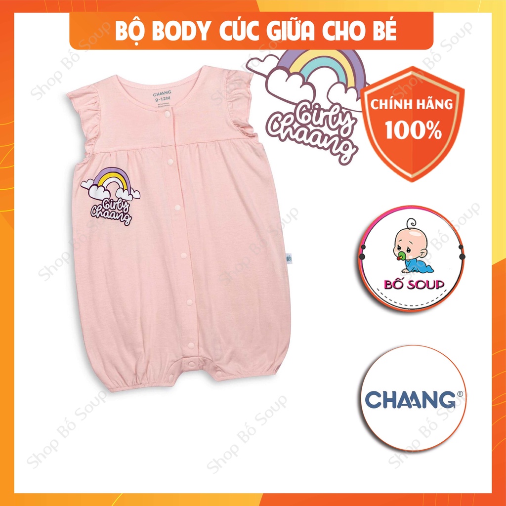 Bộ body cúc giữa trẻ em họa tiết Chaang