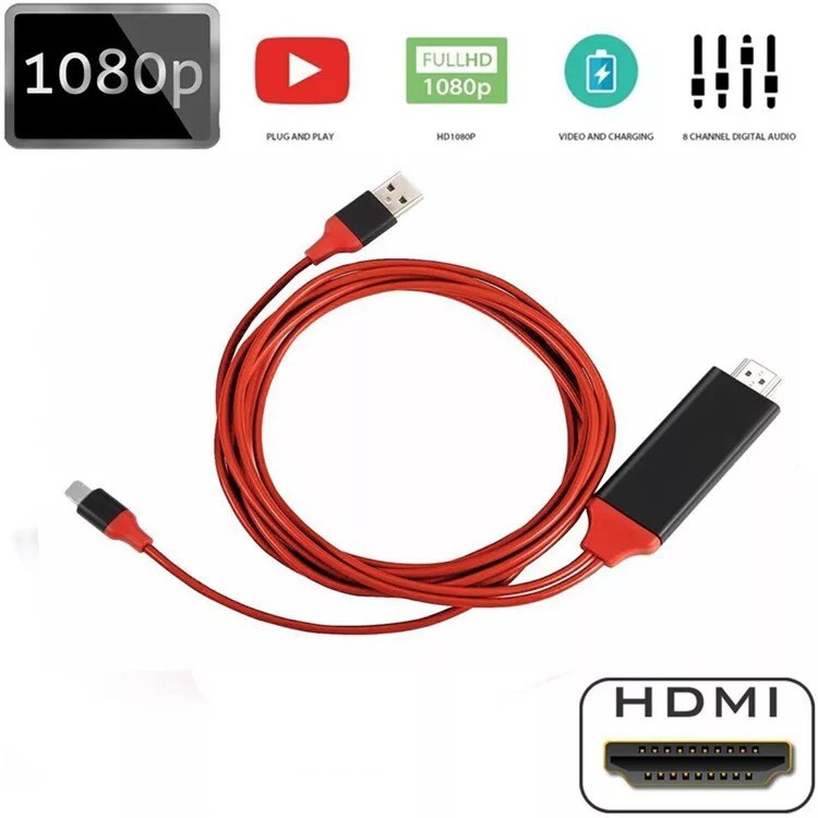 [Freeship toàn quốc từ 50k] Dây Cáp 2M 8Pin Lighting Đến HDMI HDTV AV Dành Cho Iphone 5 6 6s 7 7 Plus 8 8 plus X