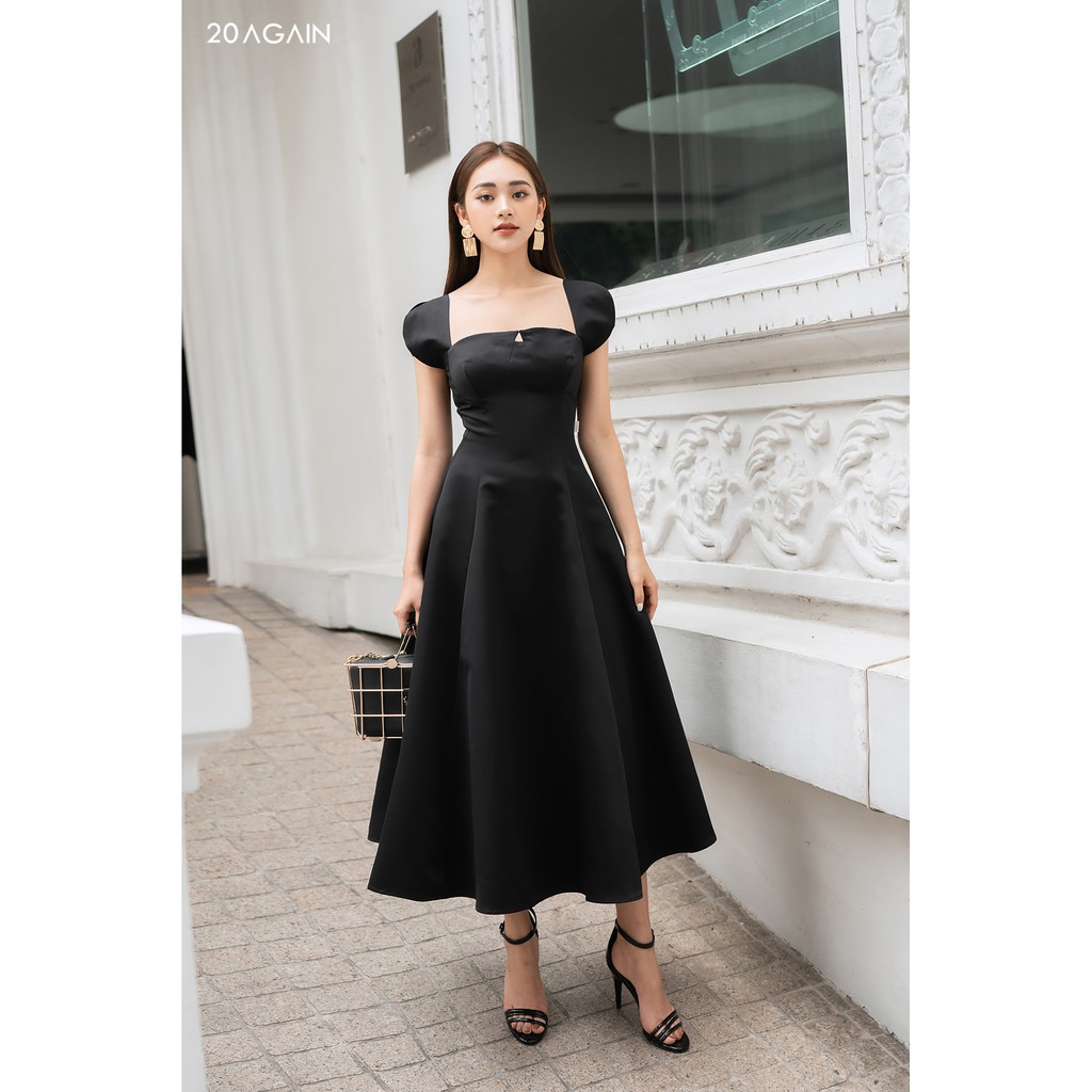 Đầm xòe cổ vuông tay chờm 20AGAIN DEC0064 | BigBuy360 - bigbuy360.vn