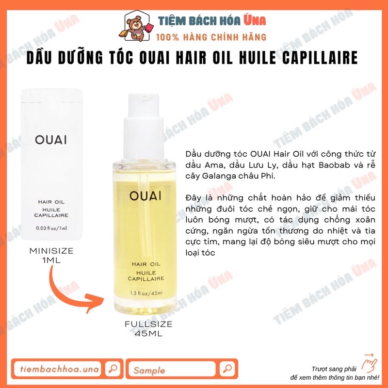 Dầu dưỡng tóc OUAI Hair Oil cấp ẩm, giảm chẻ ngọn - Tiệm bách hóa Ú na