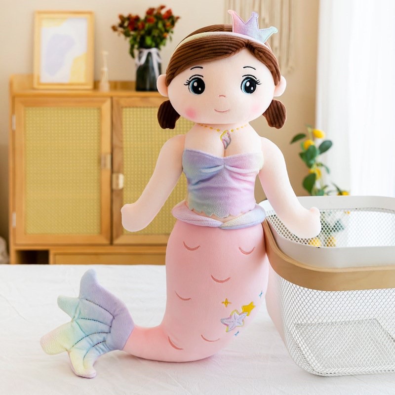 Gấu Bông Nàng Tiên Cá Đội Vương Miện Cao Cấp Quà Tặng Cho Bé