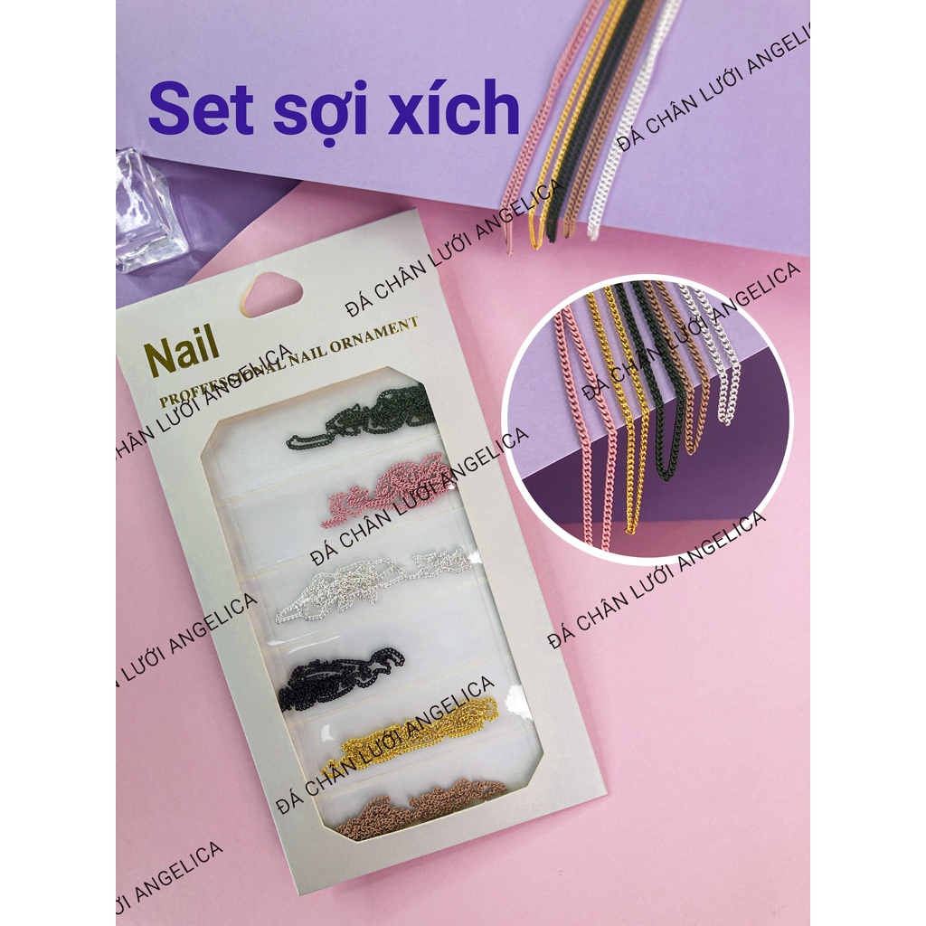 Set Sợi Xích nail 5 Màu Trang Trí Móng SSX ANGELICA