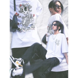 Áo Thun Unisex LYTD Fall In Love Oversize Trắng/Đen
