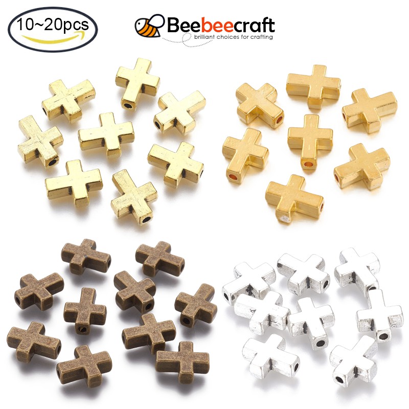 Set 10/20 hạt trang sức hình chữ thập bằng hợp kim chuyên dụng cho làm đồ trang sức thủ công