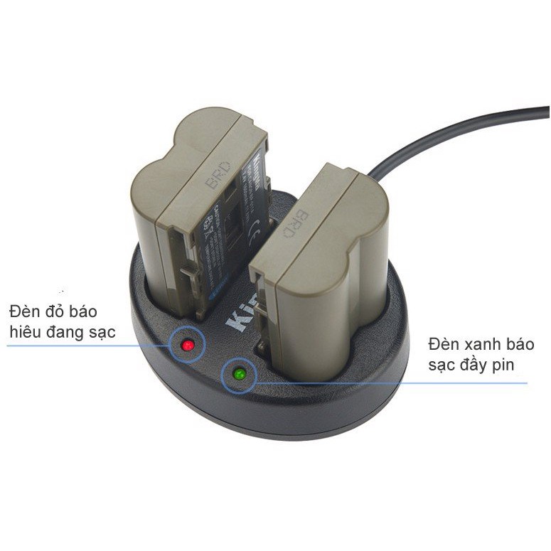 Bộ Pin + Sạc Đôi Kingma Cho Pin CANON BP-511