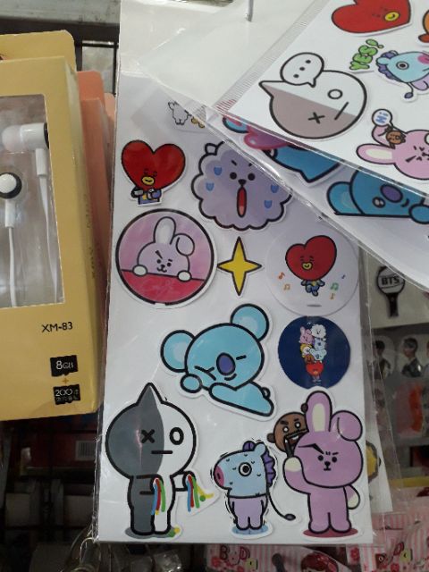 Sticker/ Hình dán nhóm nhạc BTS &amp; BT21 (nhiều mẫu khác nhau)