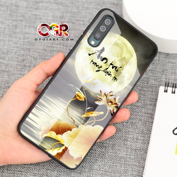 Ốp lưng Samsung A70, vỏ case Galaxy A70 mặt kính, chống trầy xước, chữ thư pháp đẹp độc lạ