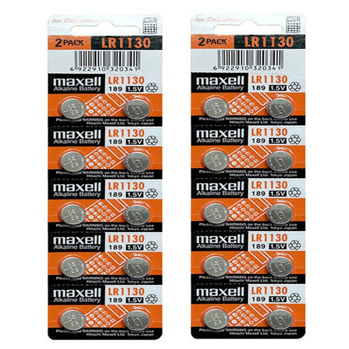 Pin LR1130/AG10 Maxell Chính Hãng combo 20 Viên