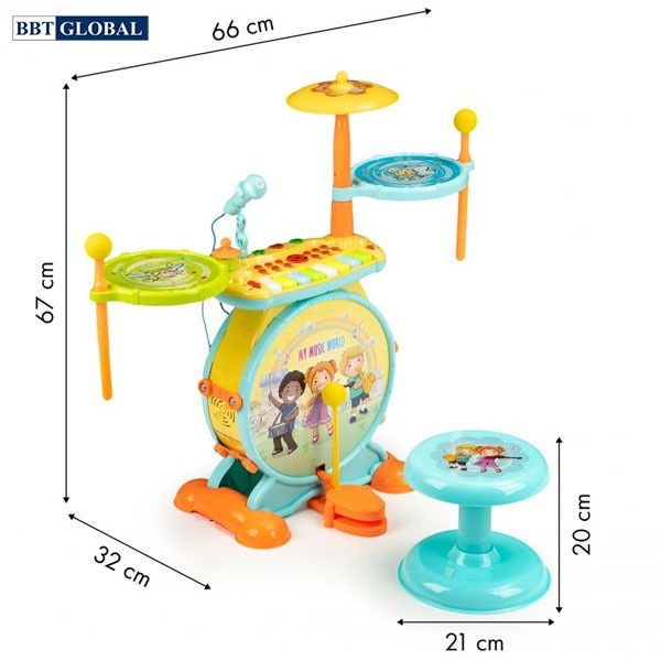 Đồ chơi âm nhạc bộ trống kèm đàn BBT Global - 882A