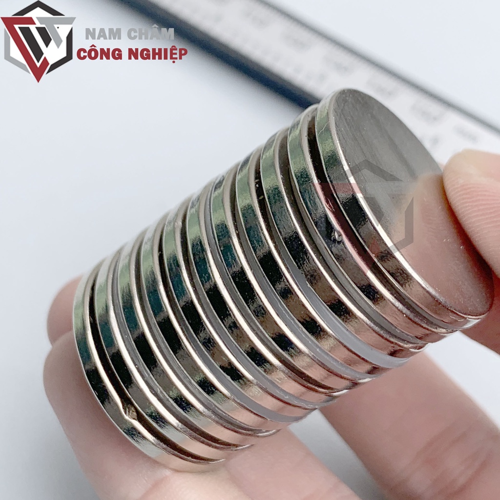 Nam châm tròn 30x3mm nam châm đất hiếm màu trắng siêu mạnh NC2