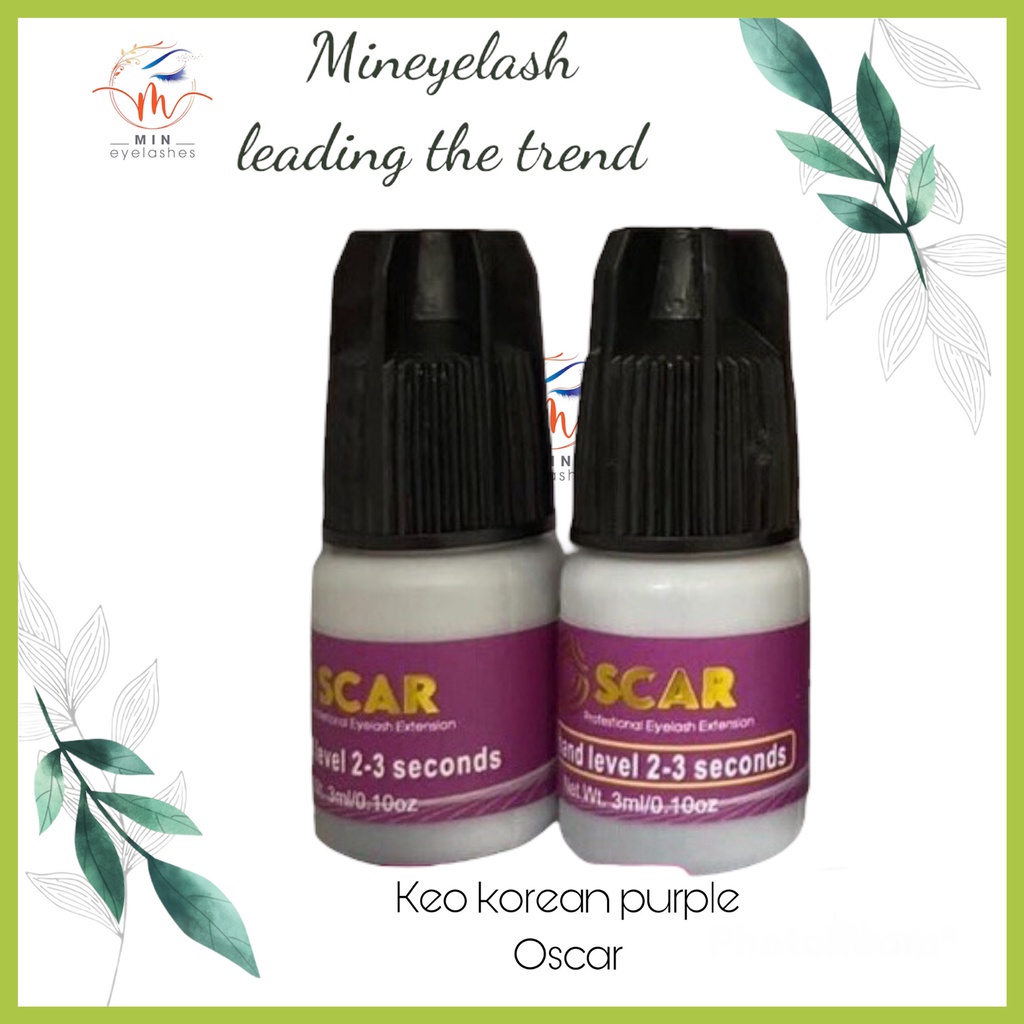 Keo nối mi Oscar chính hãng, Keo nối mi không cay siêu bền, 1 lọ 5ml, đủ màu Xanh, Tím, Đen