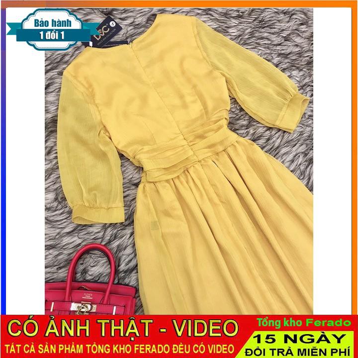 [ xả kho ] MiD Đầm maxi vàng hàng thiết kế cao cấp V1078 Mie Design ảnh thật