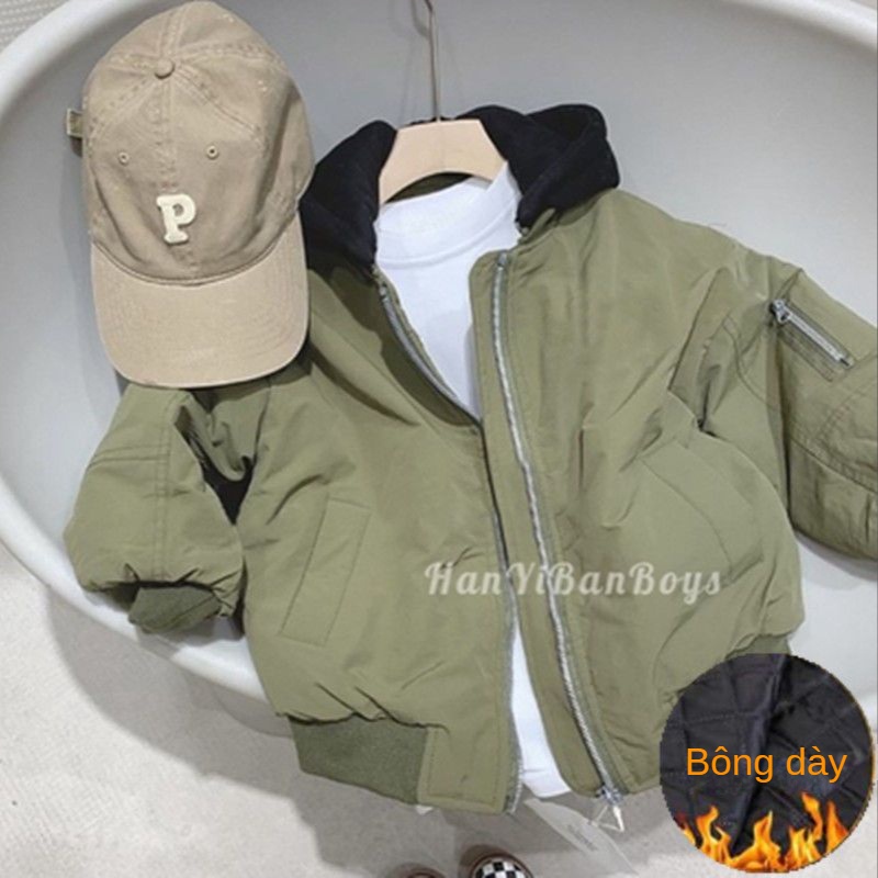 Áo Khoác Bomber Có Mũ Trùm Xinh Xắn Theo Phong Cách Thu Đông Dành Cho Bé