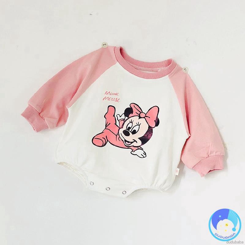 Áo Liền Quần Dài Tay Họa Tiết Động Vật Dễ Thương Cho Bé 0-1 Tuổi