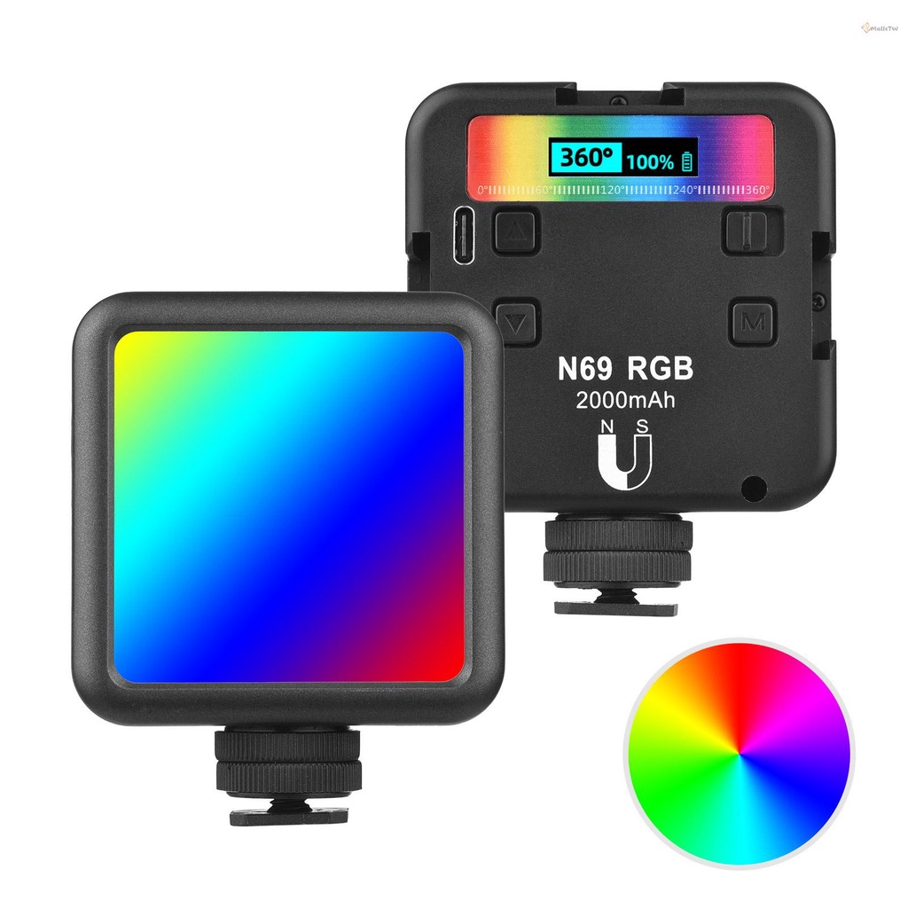 Đèn Led Chụp Ảnh Andoer N69 RGB Mini 60 Hạt CRI 95+120 Đèn Chiếu Sáng Góc Màu Sắc Nhiệt Đ thumbnail