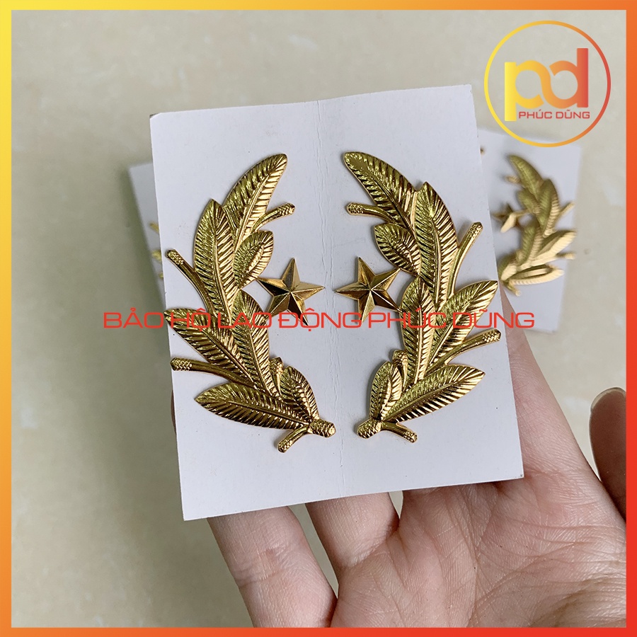 Cành tùng bông lúa đồng phục bảo vệ bằng đồng chuyên nghiệp sang trọn�g giá rẻ gắn cổ áo bảo vệ