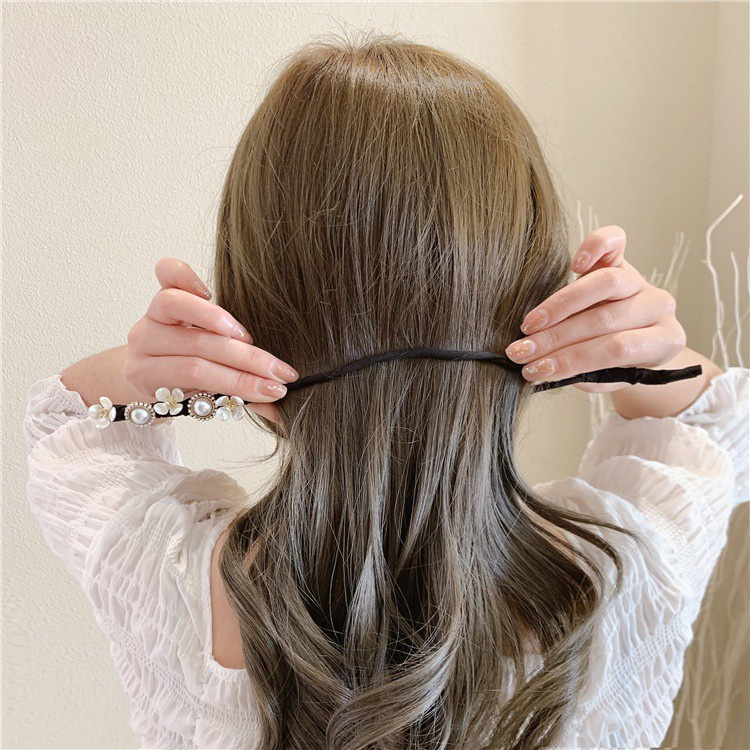 Dây Buộc Tóc Hình Hoa Đính Ngọc Trai Nhân Tạo Thời Trang